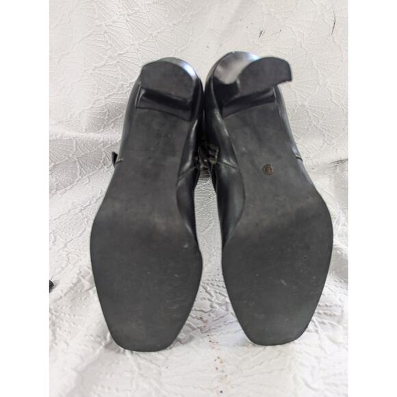 WORTHINGTON! BLACK GENUINE LEATHER ELASTIC INSET, BUCKLE & STRAP BOOTS! SZ 9M - Picture 10 of 12